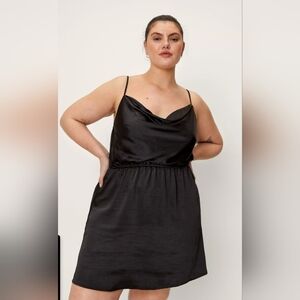 Nasty Gal Plus Size 18 Gathered Cowl Neck Mini Dress Sexy Romantic Seductive